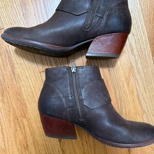 Kork-Ease Dark Brown Ankle Booties